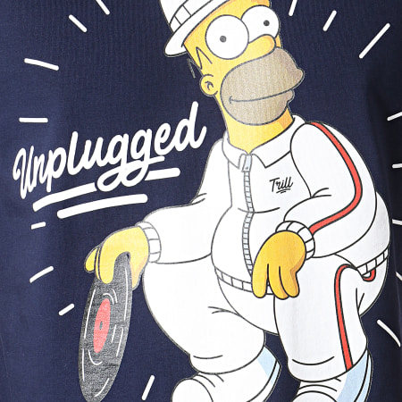 The Simpsons - Tee Shirt Unplugged Bleu Marine