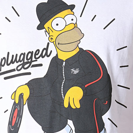 The Simpsons - Tee Shirt Unplugged Blanc