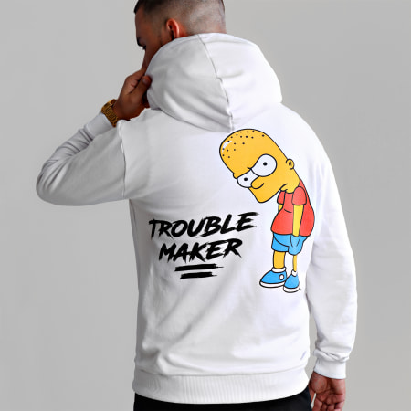 The Simpsons - Sweat Capuche Trouble Maker Blanc