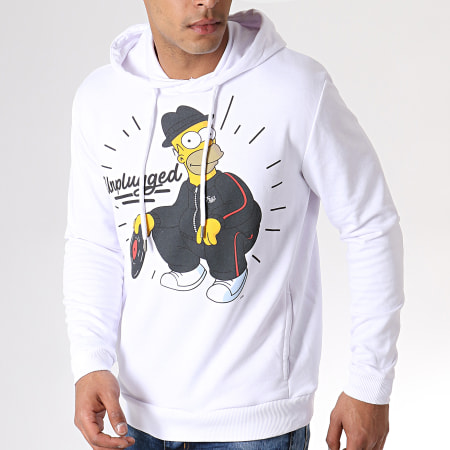 The Simpsons - Sweat Capuche Unplugged Blanc