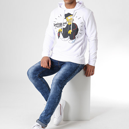 The Simpsons - Sweat Capuche Unplugged Blanc