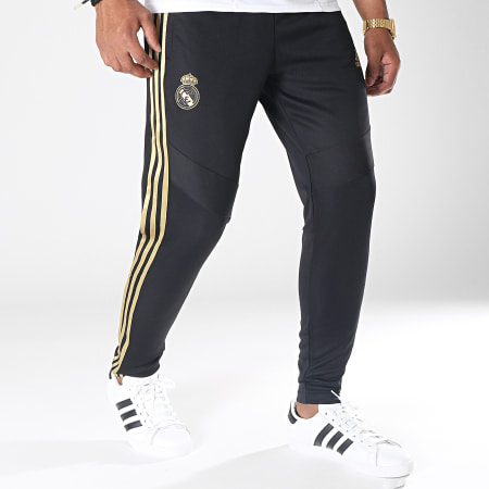 Adidas Performance - Pantalon Jogging A Bandes Real Madrid DX7847 Noir Doré