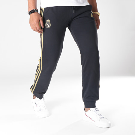 Adidas Sportswear - Pantalon Jogging A Bandes Real Madrid DX7865 Noir Doré