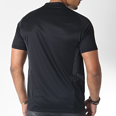 Adidas Sportswear - Tee Shirt De Sport A Bandes Real DX7848 Noir Doré