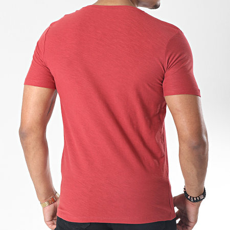 Jack And Jones - Tee Shirt Sprayed Rouge Brique Chiné