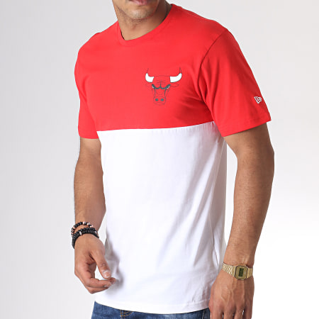 New Era - Tee Shirt Colour Block Chicago Bulls 12061862 Rouge Blanc