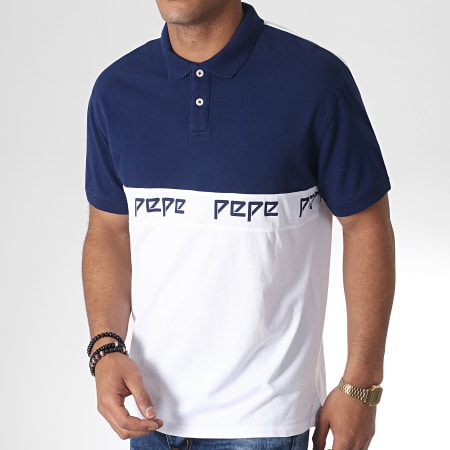 Pepe Jeans - Polo Manches Courtes Fidall 541220 Blanc Bleu Marine
