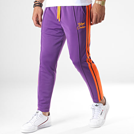 Uniplay - Pantalon Jogging A Bandes UPP41 Violet Orange Noir