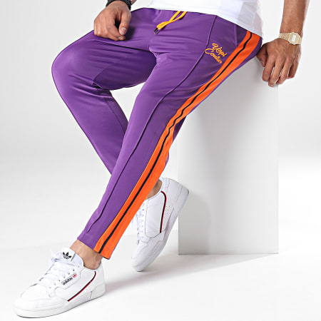 Uniplay - Pantalon Jogging A Bandes UPP41 Violet Orange Noir