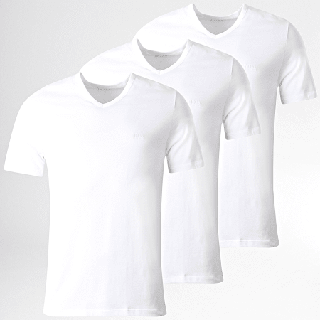 BOSS - Lot De 3 Tee Shirts Col V 50325389 Blanc