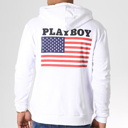 Playboy - Sweat Capuche Playboy USA Blanc