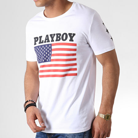 Playboy - Tee Shirt Playboy USA Blanc
