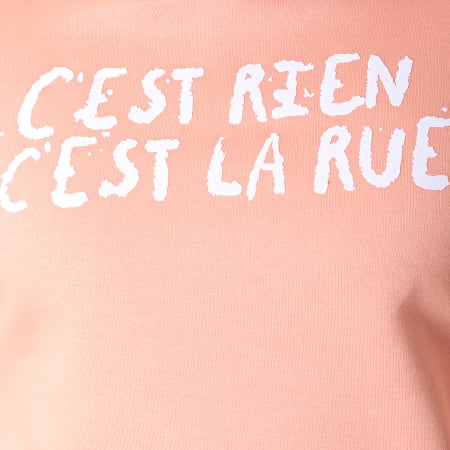 C'est Rien C'est La Rue - Sweat Capuche Logo Saumon