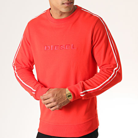 Diesel - Sweat Crewneck A Bandes Willy 00CS7C-0HASE Rouge
