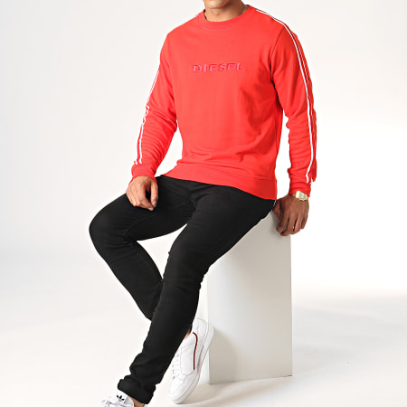 Diesel - Sweat Crewneck A Bandes Willy 00CS7C-0HASE Rouge