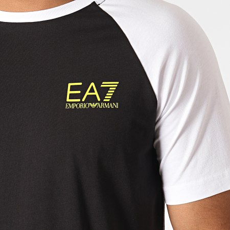 EA7 Emporio Armani - Tee Shirt 6GPT01-PJ02Z Noir Blanc Vert Fluo