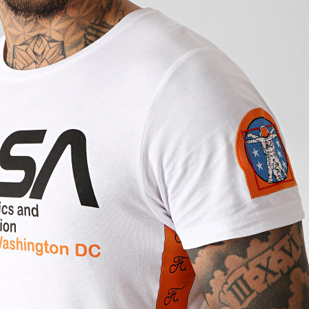 Final Club - Tee Shirt Space Administration Avec Bandes Et Broderie 252 Blanc