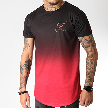 Final Club - Tee Shirt Oversize Dégradé Avec Broderie 274 Rouge et Noir