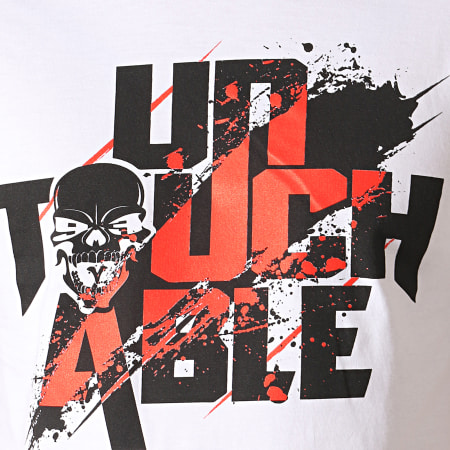 Untouchable - Tee Shirt Splatter Blanc Noir Rouge