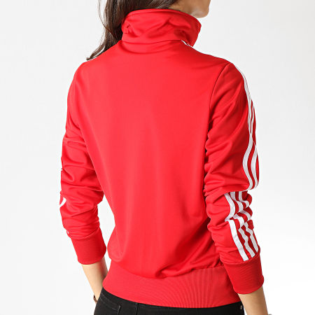 Adidas Originals -  Veste Zippée Femme Avec Bandes Firebird TT ED7516 Rouge Blanc