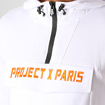 Project X Paris - Sweat Capuche Col Zippé 1920025 Blanc