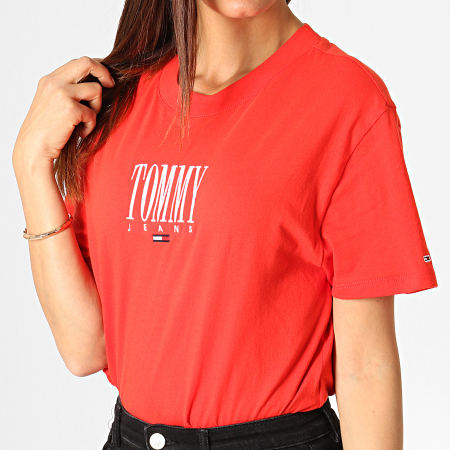 Tommy Jeans - Tee Shirt Femme Embroidery Graphic 6721 Rouge 