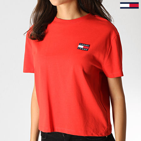Tommy Jeans - Tee Shirt Femme Badge 6813 Rouge
