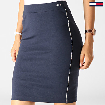 Tommy Jeans - Jupe Femme A Bandes Piping Bodycon 6872 Bleu Marine