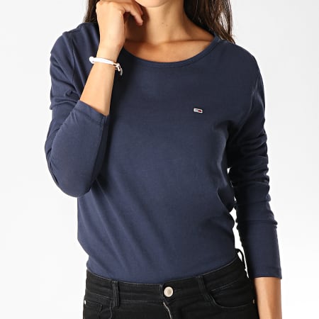 Tommy Jeans - Tee Shirt Manches Longues Femme Soft Jersey 6900 Bleu Marine