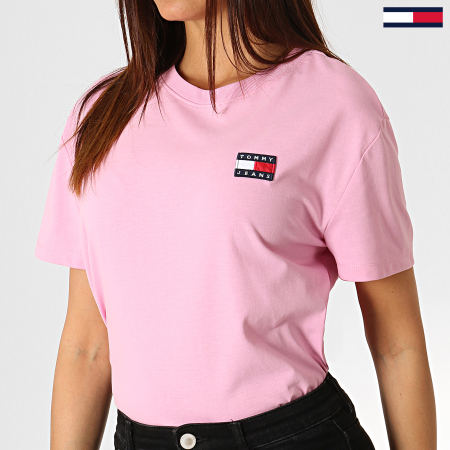 Tommy Hilfiger - Tee Shirt Femme Badge 6813 Rose