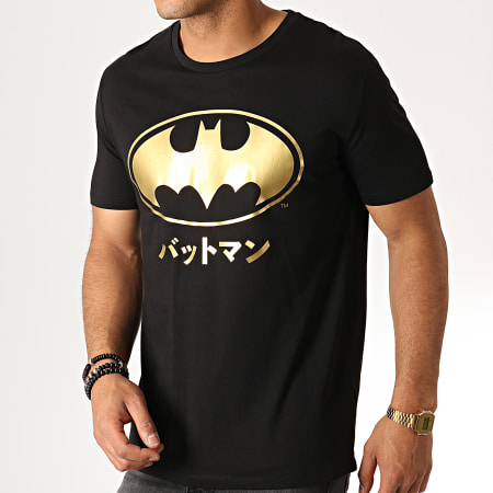 DC Comics - Camiseta Batman Japón Negro Oro