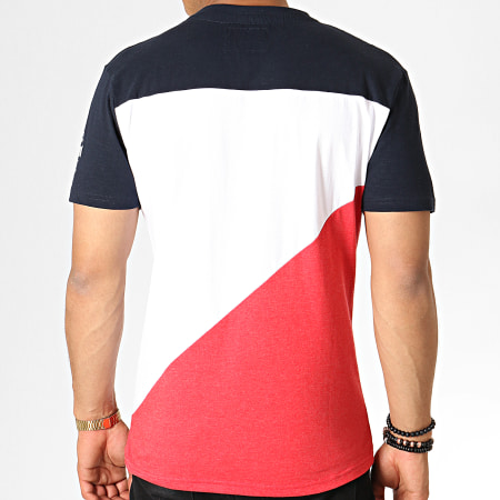 Geographical Norway - Tee Shirt Jriche Bleu Marine Blanc Rouge Chiné