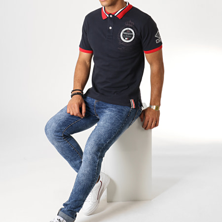 Geographical Norway - Polo Manches Courtes Korrens Bleu Marine