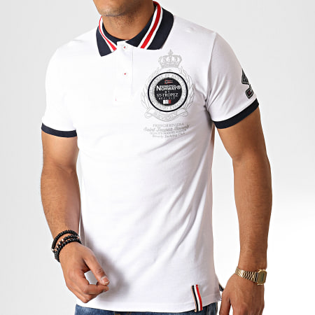 Geographical Norway - Polo Manches Courtes Korrens Blanc