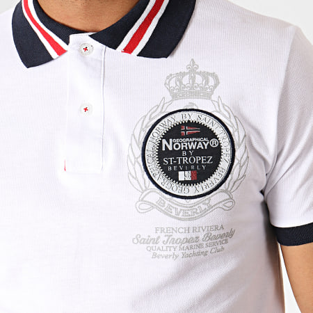 Geographical Norway - Polo Manches Courtes Korrens Blanc