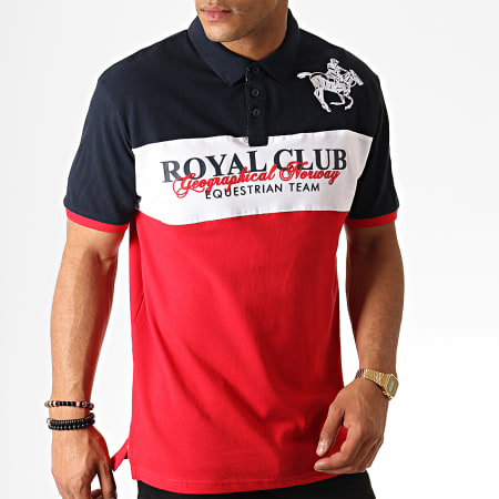 Geographical Norway - Polo Manches Courtes Kice Rouge Blanc Bleu Marine