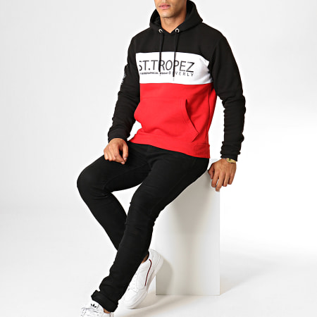 Geographical Norway - Sweat Capuche Firrens Noir Rouge