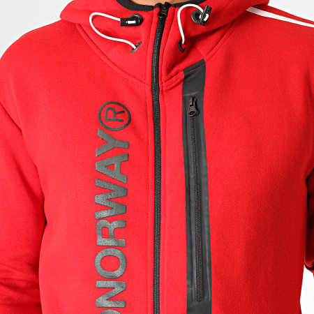 Geographical Norway - Veste Zippée Capuche Freestyle Rouge
