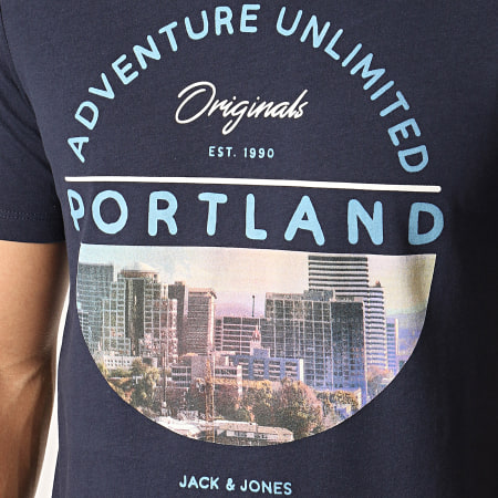 Jack And Jones - Tee Shirt Cool City Bleu Marine