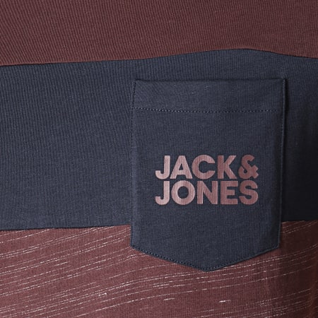 Jack And Jones - Tee Shirt Poche Scoop Marron Chiné