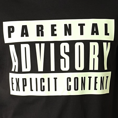 Parental Advisory - Tee Shirt Glow In The Dark Noir