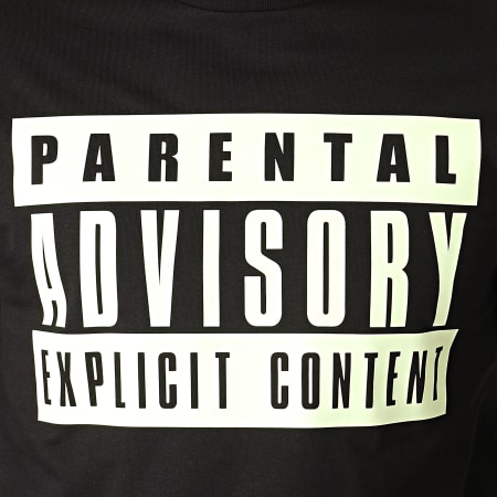 Parental Advisory - Tee Shirt Manches Longues Glow In The Dark Noir