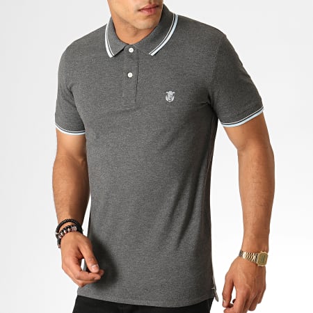 Selected - Polo Manches Courtes New Season Gris Anthracite Chiné