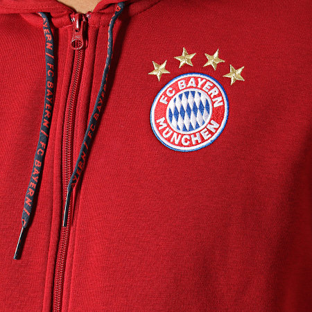 Adidas Sportswear - Sweat Zippé Capuche A Bandes FC Bayern DX9227 Rouge