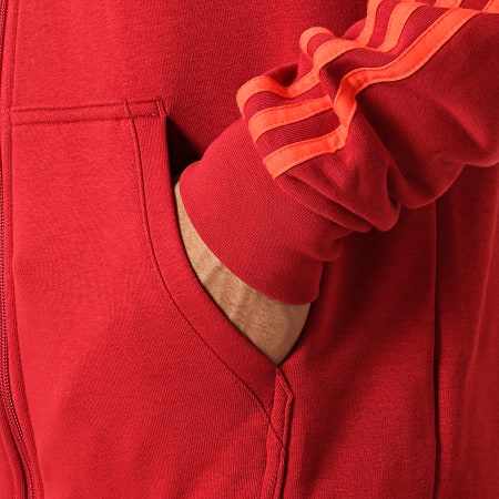 Adidas Performance - Sweat Zippé Capuche A Bandes FC Bayern DX9227 Rouge