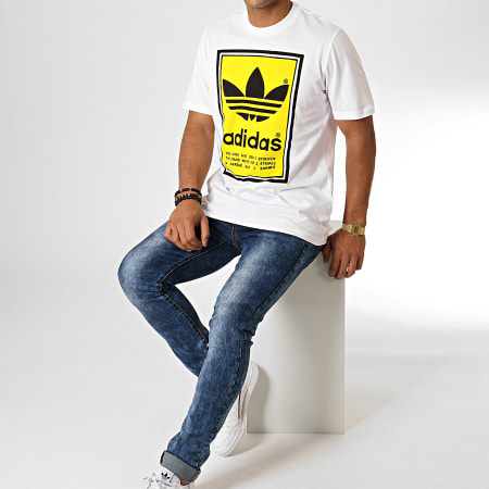 Adidas Originals - Tee Shirt Filled Label ED6937 Blanc Jaune