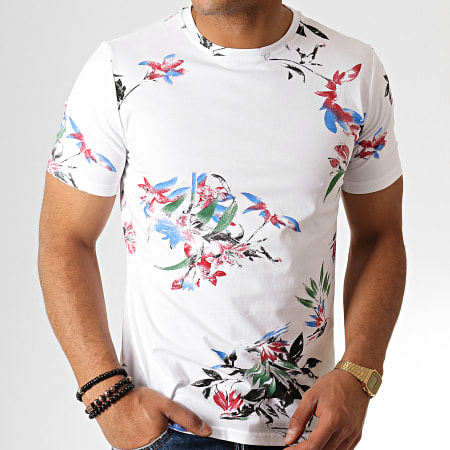 Zayne Paris  - Tee Shirt TX-280 Blanc Floral