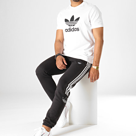 Adidas Originals -  Pantalon Jogging A Bandes Outline SP FLC ED4690 Noir Blanc