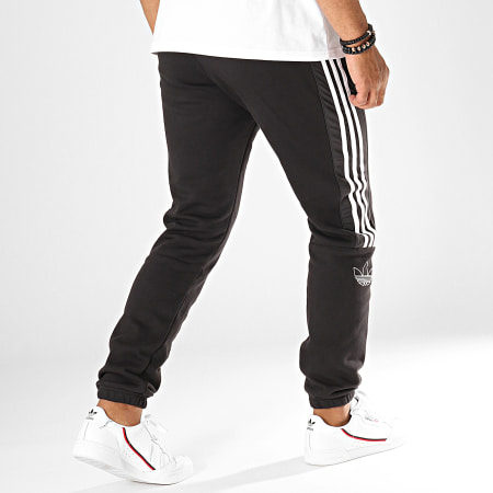 Adidas Originals -  Pantalon Jogging A Bandes Outline SP FLC ED4690 Noir Blanc