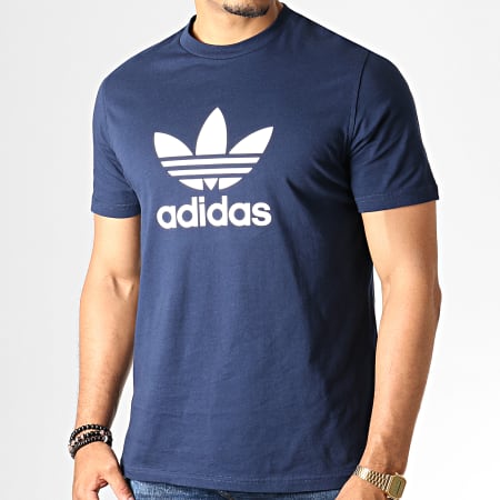 Adidas Originals -  Tee Shirt Trefoil ED4715 Bleu Marine Blanc